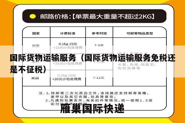 国际货物运输服务（国际货物运输服务免税还是不征税）