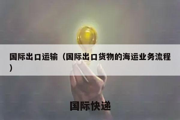 国际出口运输（国际出口货物的海运业务流程）