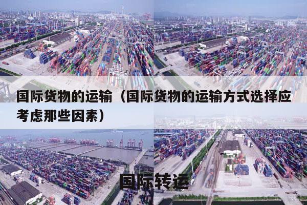 国际货物的运输（国际货物的运输方式选择应考虑那些因素）