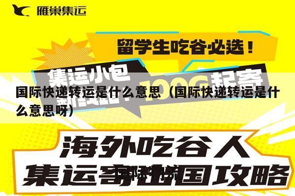 国际快递转运是什么意思（国际快递转运是什么意思呀）