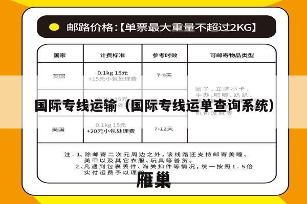国际专线运输（国际专线运单查询系统）