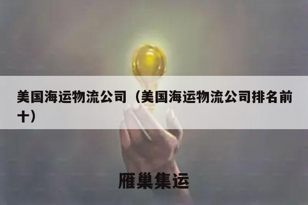 美国海运物流公司（美国海运物流公司排名前十）