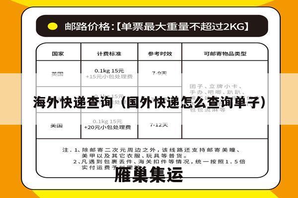 海外快递查询（国外快递怎么查询单子）