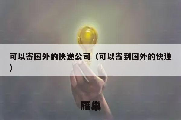 可以寄国外的快递公司（可以寄到国外的快递）