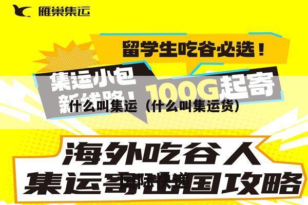 什么叫集运（什么叫集运货）