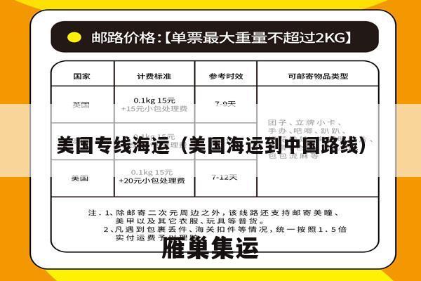 美国专线海运（美国海运到中国路线）