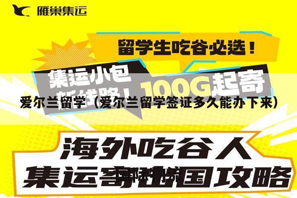 爱尔兰留学（爱尔兰留学签证多久能办下来）